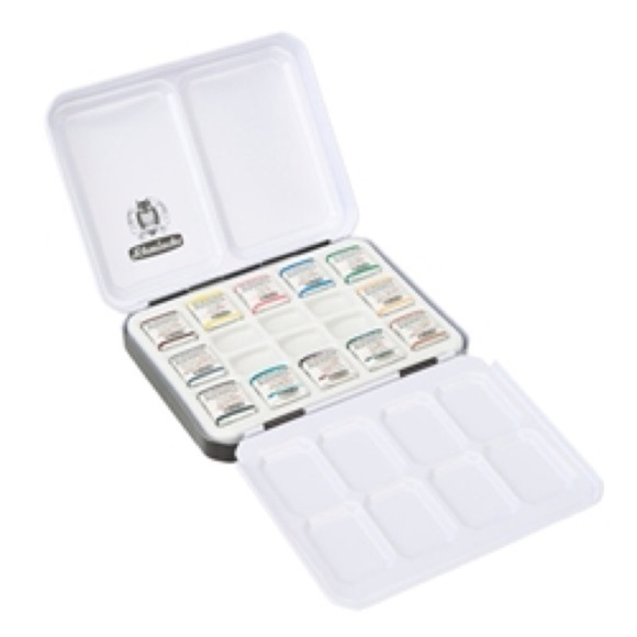 Schmincke Horadam Aquarell metal box Inspiration Set of 12, 2 Watercolor Pads - Picture 8 of 9